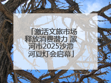 激活文旅市场 释放消费潜力 漯河市2025沙澧河夏灯会启幕