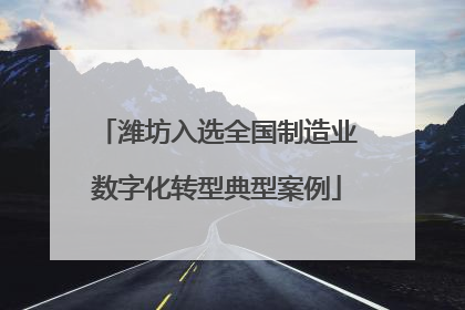潍坊入选全国制造业数字化转型典型案例
