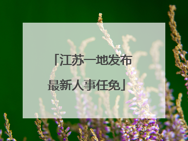 江苏一地发布最新人事任免