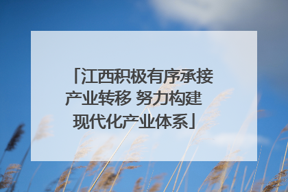 江西积极有序承接产业转移 努力构建现代化产业体系