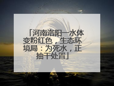 河南洛阳一水体变粉红色，生态环境局：为死水，正抽干处置