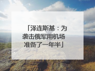 泽连斯基：为袭击俄军用机场准备了一年半