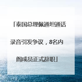泰国总理佩通坦通话录音引发争议，8名内阁成员正式辞职