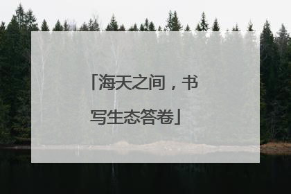 海天之间，书写生态答卷