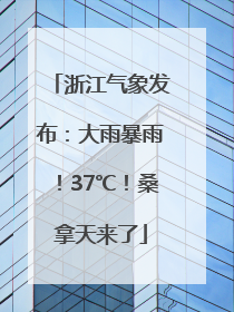 浙江气象发布：大雨暴雨！37℃！桑拿天来了