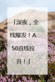 深夜，全线爆发！A50直线拉升！