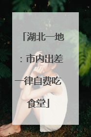 湖北一地：市内出差一律自费吃食堂