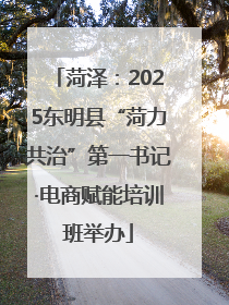 菏泽：2025东明县“菏力共治”第一书记·电商赋能培训班举办