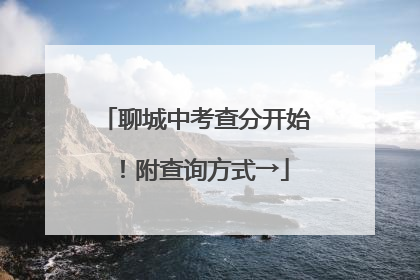 聊城中考查分开始！附查询方式→
