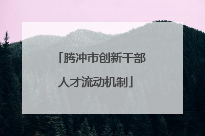 腾冲市创新干部人才流动机制
