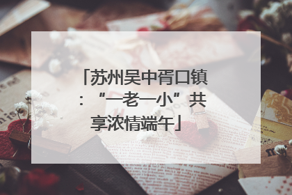 苏州吴中胥口镇：“一老一小”共享浓情端午