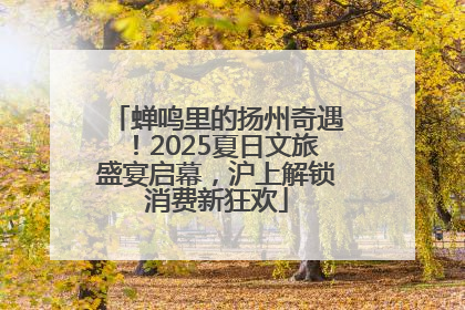 蝉鸣里的扬州奇遇！2025夏日文旅盛宴启幕，沪上解锁消费新狂欢