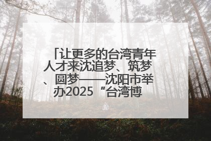 让更多的台湾青年人才来沈追梦、筑梦、圆梦——沈阳市举办2025“台湾博士沈阳行”活动