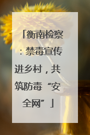 衡南检察：禁毒宣传进乡村，共筑防毒“安全网”