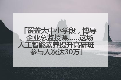 覆盖大中小学段，博导、企业总监授课……这场人工智能素养提升高研班参与人次达30万