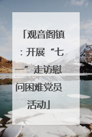 观音阁镇：开展“七一”走访慰问困难党员活动