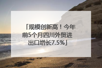 规模创新高！今年前5个月四川外贸进出口增长7.5%
