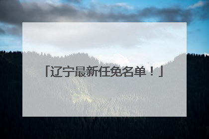 辽宁最新任免名单！