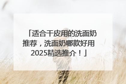 适合干皮用的洗面奶推荐，洗面奶哪款好用2025精选推介！