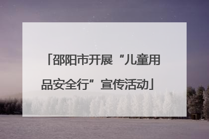 邵阳市开展“儿童用品安全行”宣传活动