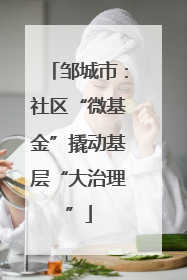 邹城市：社区“微基金”撬动基层“大治理”