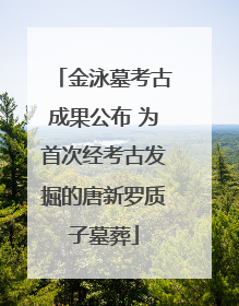 金泳墓考古成果公布 为首次经考古发掘的唐新罗质子墓葬