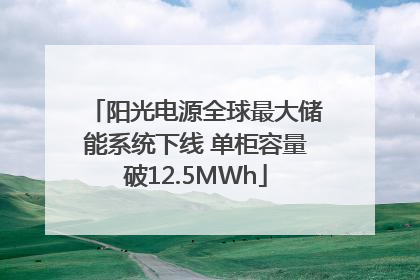 阳光电源全球最大储能系统下线 单柜容量破12.5MWh