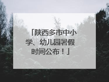 陕西多市中小学、幼儿园暑假时间公布！