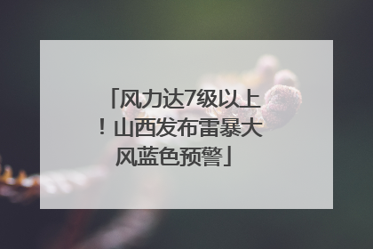 风力达7级以上！山西发布雷暴大风蓝色预警