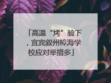 高温“烤”验下，宜宾叙州樟海学校应对举措多