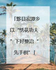 黟县宏潭乡以“绣花功夫”下好整治“先手棋”