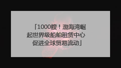 1000艘！渤海湾崛起世界级船舶租赁中心 促进全球贸易流动
