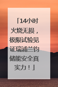 14小时火烧无损，极限试验见证瑞浦兰钧储能安全真实力！