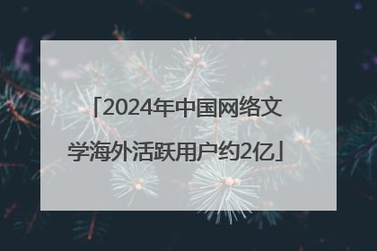 2024年中国网络文学海外活跃用户约2亿