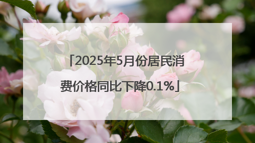 2025年5月份居民消费价格同比下降0.1%