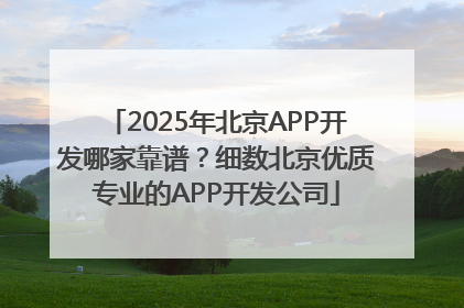 2025年北京APP开发哪家靠谱？细数北京优质专业的APP开发公司