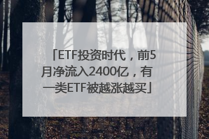 ETF投资时代，前5月净流入2400亿，有一类ETF被越涨越买