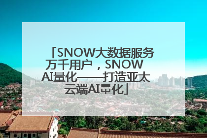 SNOW大数据服务万千用户，SNOW AI量化——打造亚太云端AI量化
